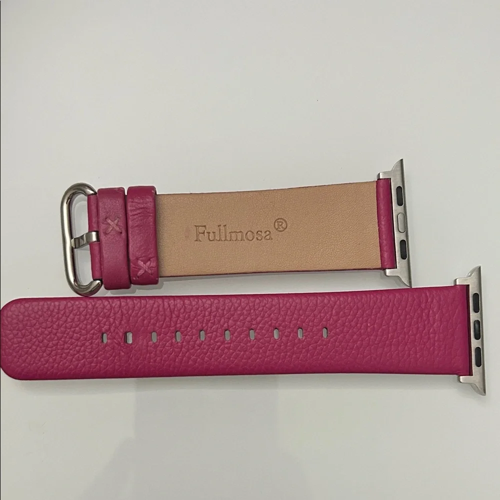 Fullmosa Pink Leather Apple Watch Band, 42mm